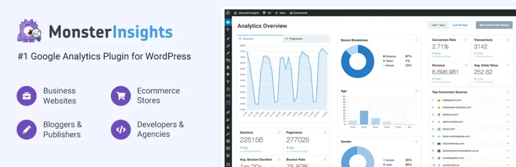 30+ Must-Have WordPress Plugins for Dynamic Website in 2025 23 MonsterInsights