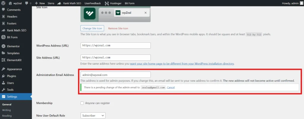 How to Change the WordPress Admin Email (Easy Steps) 4 wordpress change admin email
