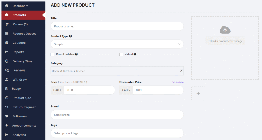 Building Your WordPress Multi-Vendor Marketplace: The Ultimate Dokan Guide 19 add new products in Dokan