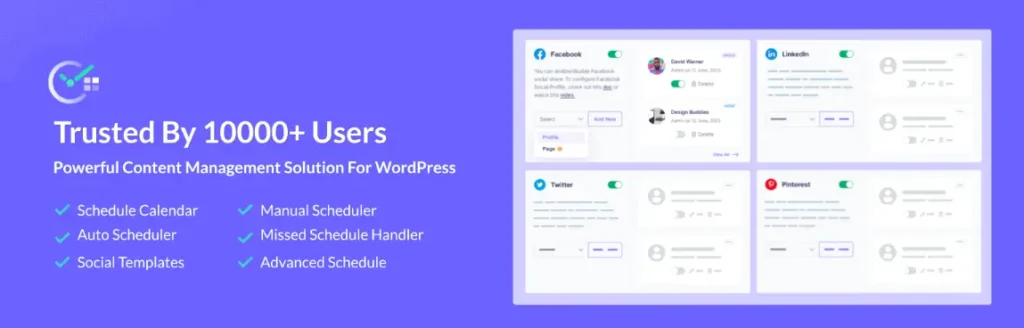 Best Free Social Auto Poster Plugins: Auto-Post WordPress to Social Media 6 SchedulePress – Auto Post Publish Auto Social Share Schedule Posts with Editorial Calendar Missed Schedule Post Publisher