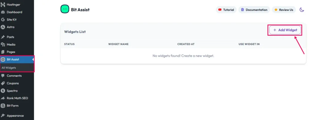 How to Add Free Floating Telegram & WhatsApp Chat in WordPress 4 Add a new widgets in Bit Assist